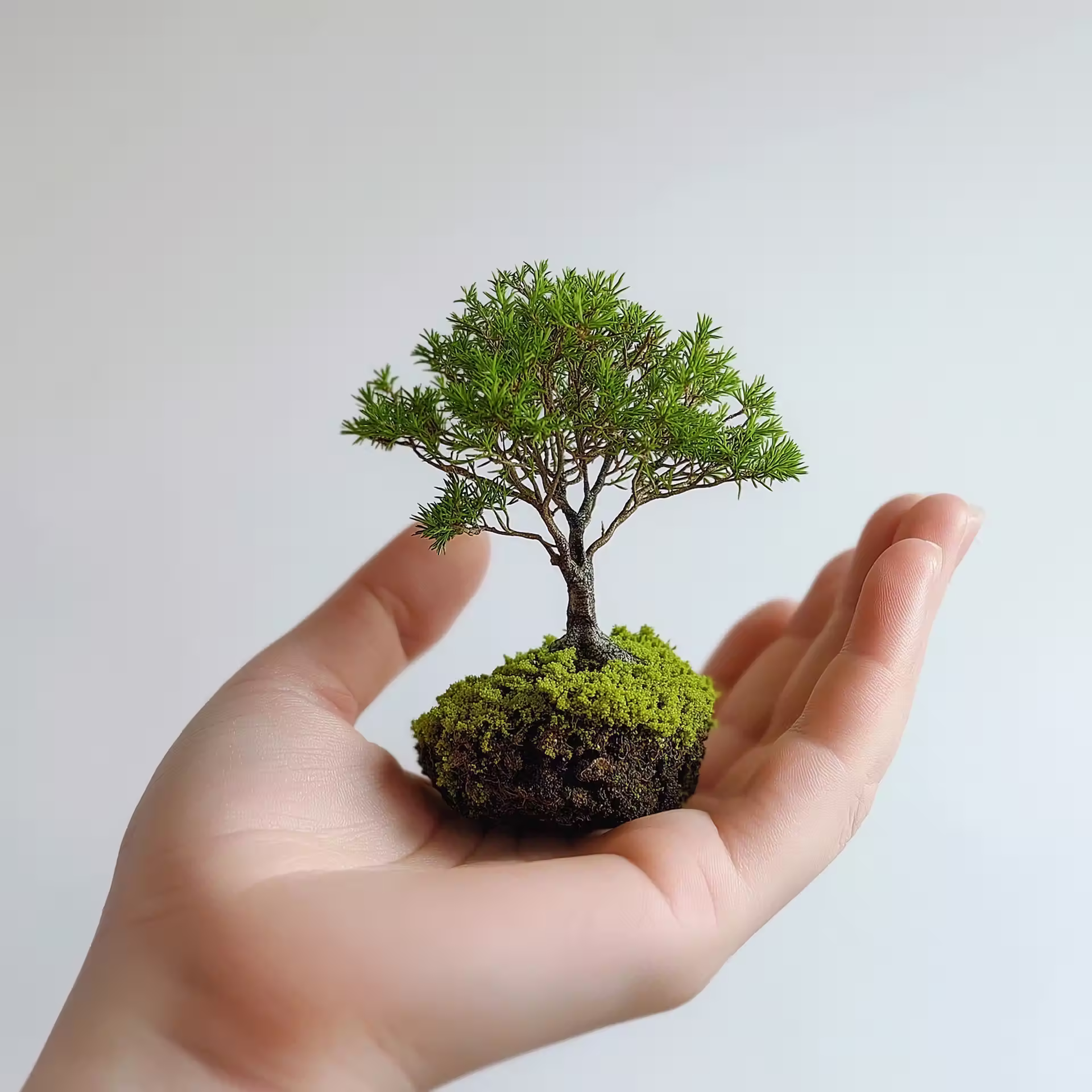 green tree on hand